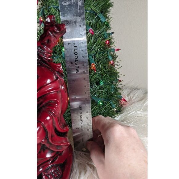 bohemian buddha statue 8 1/2 inch tall red resin - Picture 3 of 11